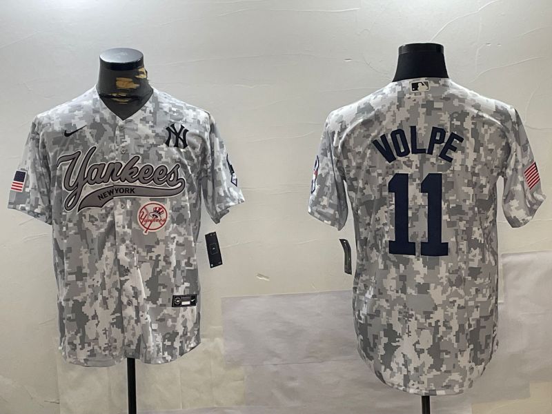 Men New York Yankees #11 Volpe Camo Joint Name 2024 Nike MLB Jersey style 1